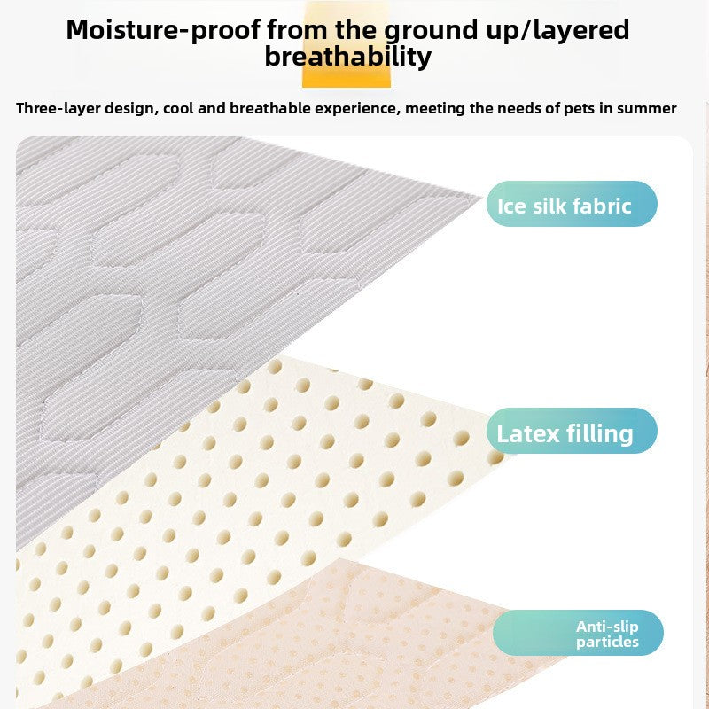 Pet Ice Silk Cooling Mat Summer Cooling Pad Dog Scratch-Resistant Cooling Mat
